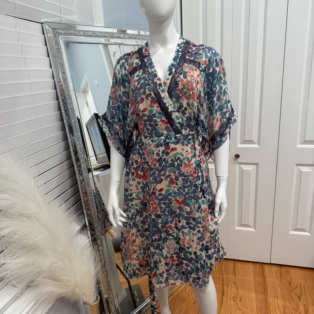 BCBGMaxAzria Multicolor Floral Midi Dress